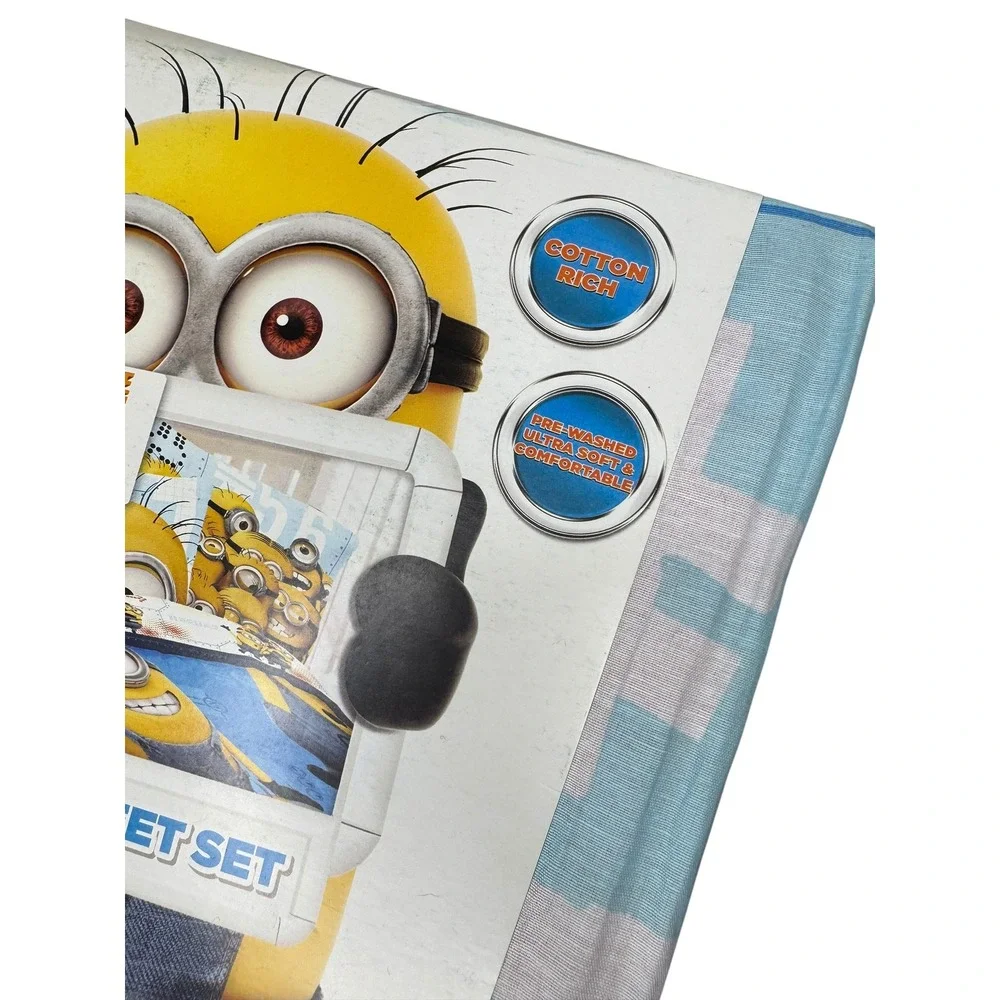 Despicable Me Minions Twin Sheet Set 3pc Cotton Rich Bedding MA430K Multi-Color